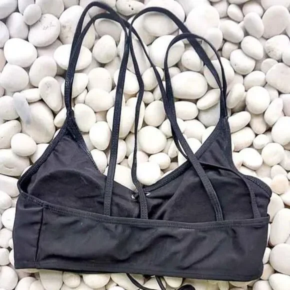 Lace Up Front Racer Bikini Swimsuit Two Piece Set - Picture 9 of 11